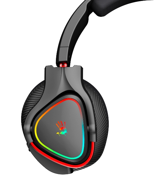 Гарнитура Bloody MR710 чёрный, беспроводная + проводная, Bluetooth, до 44 ч, подсветка