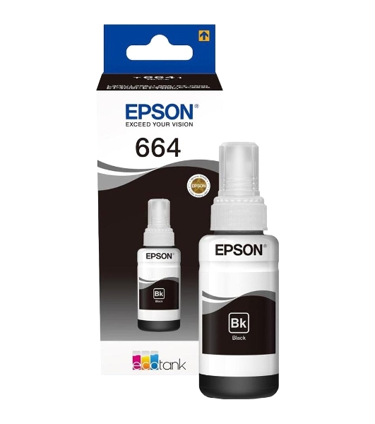 Чернила Epson T6641 (C13T66414A) черный (70 мл.) для L100/L110/L120/L132/L200/L210/L222/L300/L312/L350/L355/L362/L366/L456/L550/L555/L1300