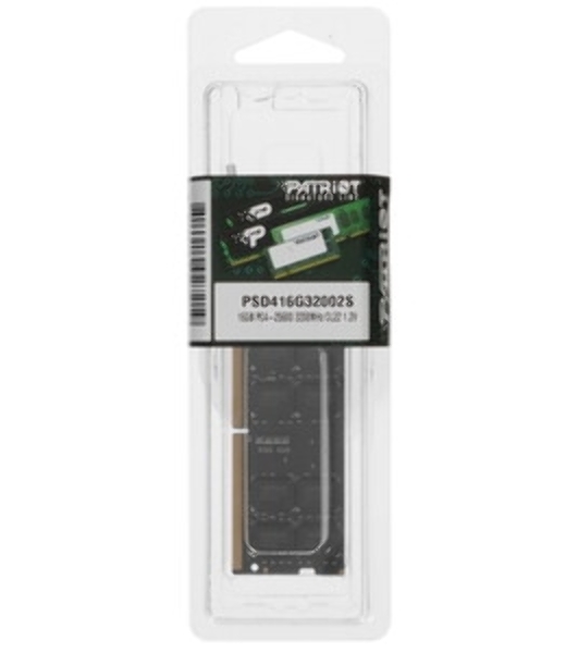 Оперативная память Patriot Signature, DDR4, 16GB (1x16 GB), 3200 MHz, CL22, SO-DIMM