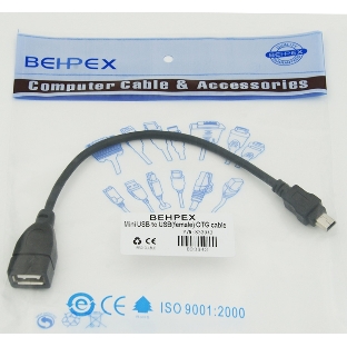 Кабель USB Behpex OTG USB(f)/miniUSB (0.2м)