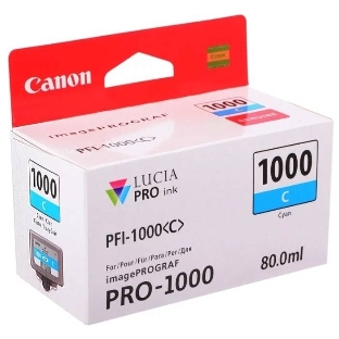 Картридж струйный Canon PFI-1000 C для IJ SFP PRO-1000 WFG. Голубой. 80 мл.