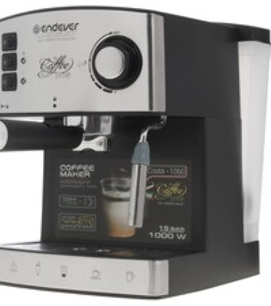 Кофеварка рожковая Endever Costa-1060 черный/стальной, исп. кофе - молотый, 1.6 л, 1000 Вт, 20 бар