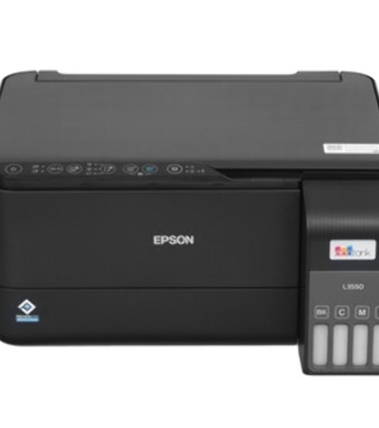 МФУ струйное Epson L3550 (C11CK59405), A4, цветной, печ. до 15 стр/мин. (ч/б) до 8 стр/мин. (цвет), скан. до 11 стр/мин. (ч/б) 28 стр/мин. (цвет), 4800 x 1200 dpi (печать) 1200x2400dpi (скан.), USB, Wi-Fi, Air Print