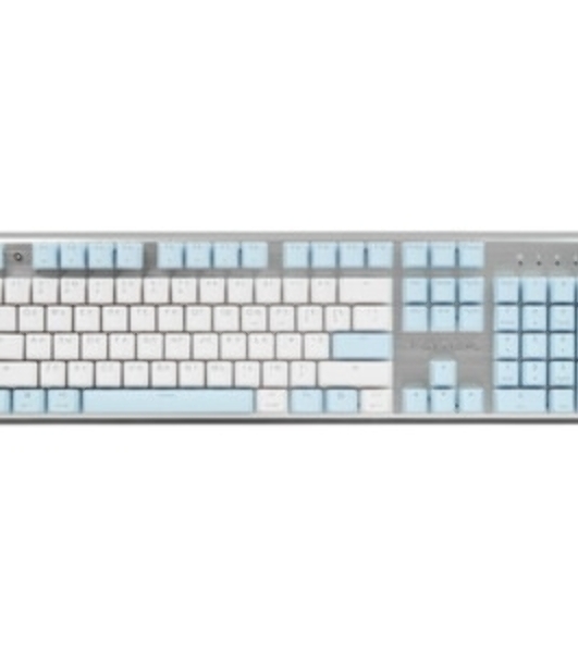 Клавиатура проводная A4Tech Fstyler FS100 Neon, USB, синий/белый