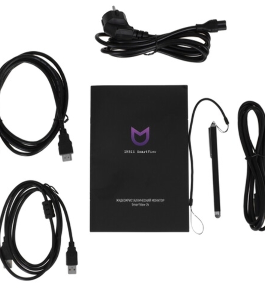 Монитор 23.8' Irbis SMARTVIEW ISM24FIDT IPS 1920x1080, 75 Гц, 3 мс, 16:9, 250 кд/м2, 1xHDMI, 1xDP, 1xVGA, сенсорный, 1x3.5 мм, черный