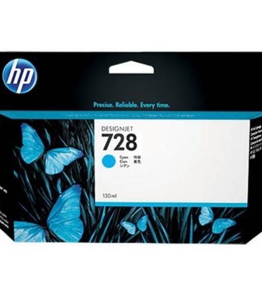 Картридж струйный HP 728 с голубыми чернилами для принтеров Designjet, 130 мл