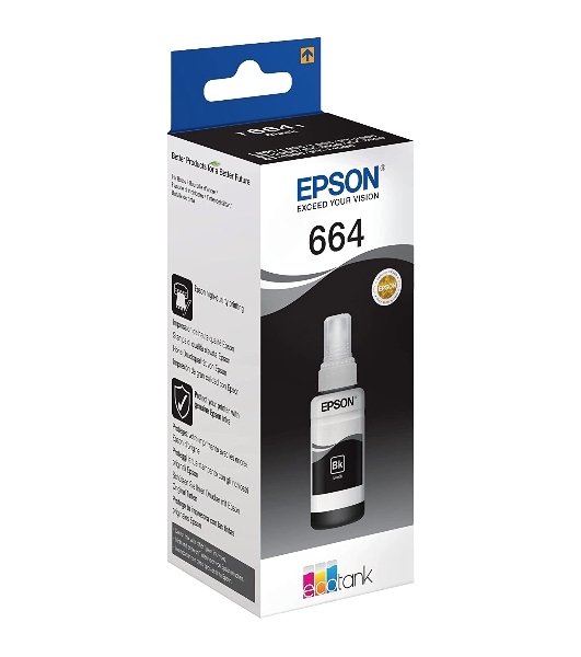 Чернила Epson T6641 (C13T66414A) черный (70 мл.) для L100/L110/L120/L132/L200/L210/L222/L300/L312/L350/L355/L362/L366/L456/L550/L555/L1300