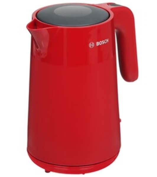 Электрочайник Bosch TWK2M164 красный, 1.7 л, 2400 Вт, скрытый нагревательный элемент