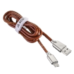 Кабель USB ACD-Allure Type-C ~ USB-A Кожа, 1м, коричневый, фото3