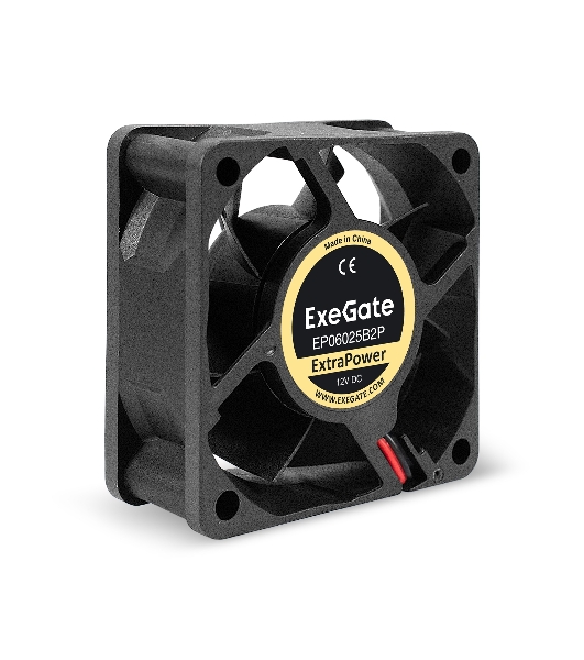 Вентилятор для корпуса ExeGate ExtraPower EP06025B2P черный, 60 мм, 4500 об/мин, 31 дБ, 2 pin