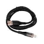 Кабель USB2.0 Cablexpert CCP-USB2-AMCM-SCR-1M, AM/Type-C, 6A, 66Вт, QC3.0, дисплей, оплетка, медь, 1м, черный, пакет, фото4