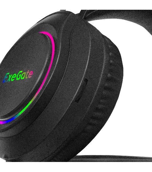 Гарнитура Exegate Cosmos HS-702GL чёрный, проводная, USB, виртуальный звук 7.1, подсветка