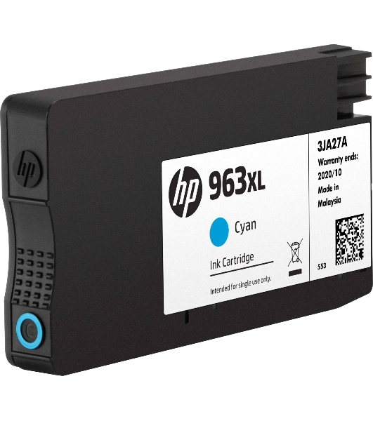 Картридж струйный HP 963XL 3JA27AE голубой увеличенной емкости (1600 стр) для HP OfficeJet Pro 9010, 9013, 9020, 9023