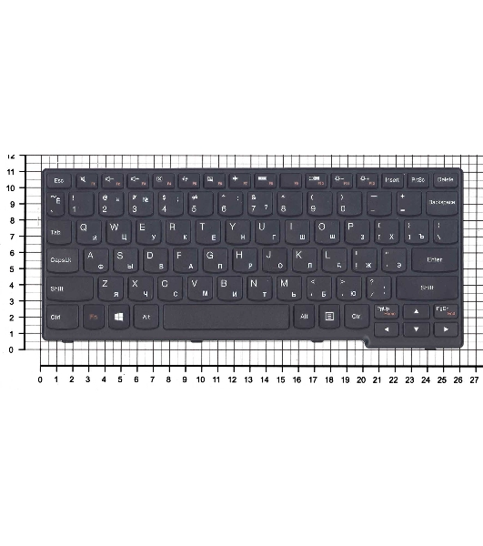 Клавиатура для ноутбука Lenovo Yoga 11, черная с рамкой