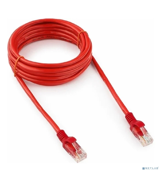Патч-корд UTP Cablexpert cat.5e, 3м, литой, многожильный, красный