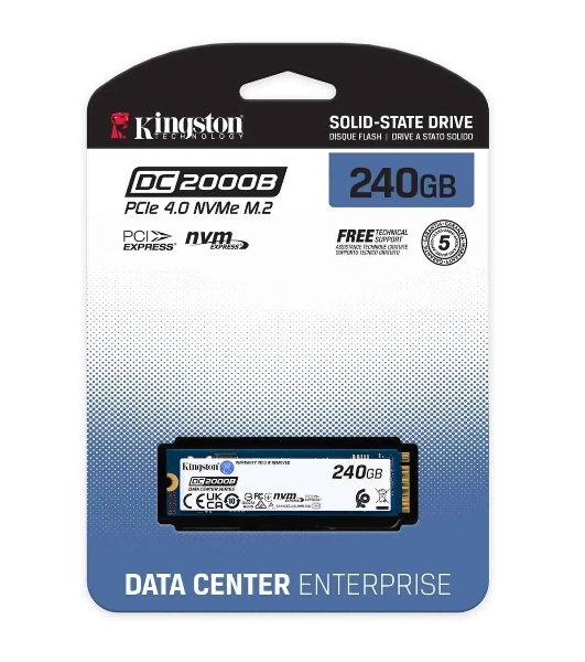 Накопитель SSD Kingston DC2000B, 240Gb, PCIe 4.0 x4, M.2 2280, R/W 4500/400