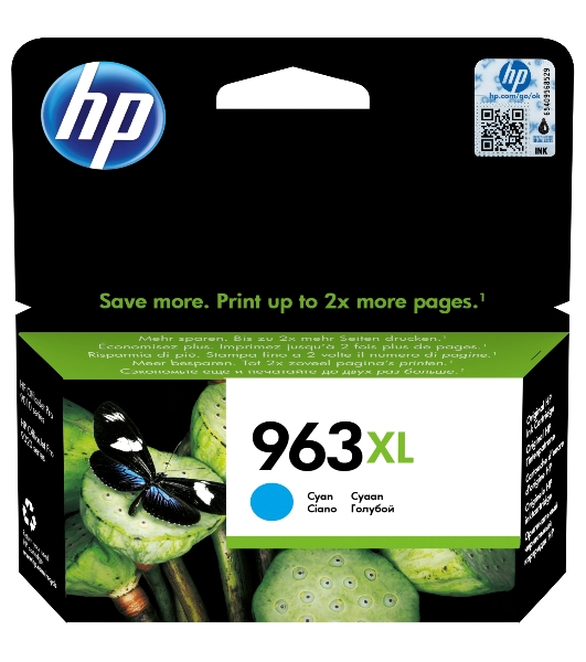 Картридж струйный HP 963XL 3JA27AE голубой увеличенной емкости (1600 стр) для HP OfficeJet Pro 9010, 9013, 9020, 9023