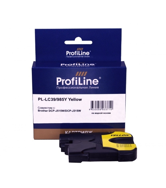 Картридж струйный ProfiLine PL-LC39/985Y для принтеров Brother DCP-J125/DCP-J315W/DCP-J515W/MFC-J220/MFC-J265W/MFC-J410/MFC-J415W с чернилами Yellow