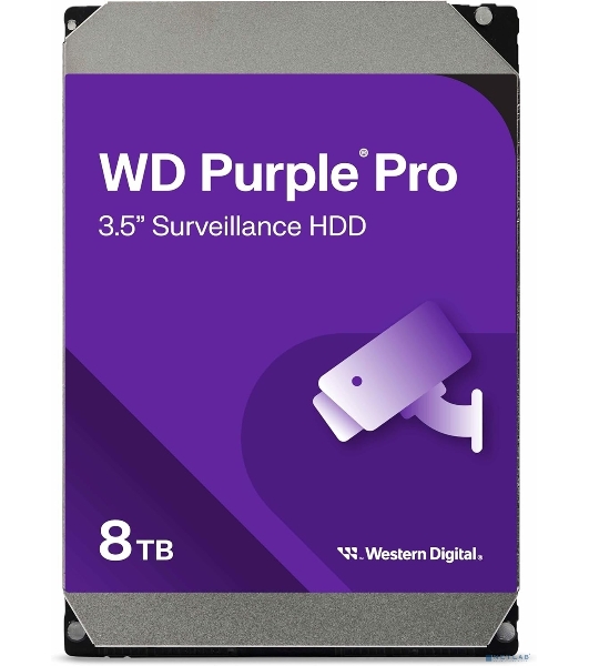 Жесткий диск HDD Western Digital 8Tb 7200rpm SATA-III 256Mb 3.5' Surveillance Purple Pro