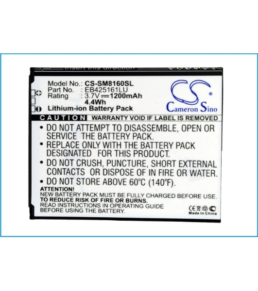 Аккумулятор CameronSino CS-SM8160SL EB425161LU для Samsung Galaxy S3 mini i81903.7V, 1200mAh, 4.44Wh