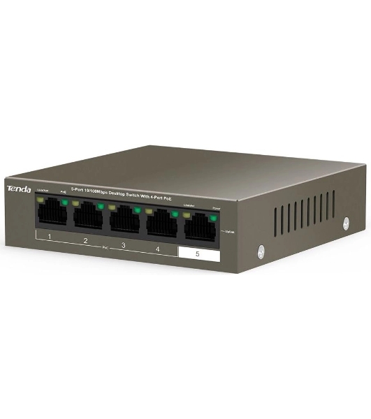 Коммутатор Tenda TEF1105P-4-63W 5PORT 10/100M