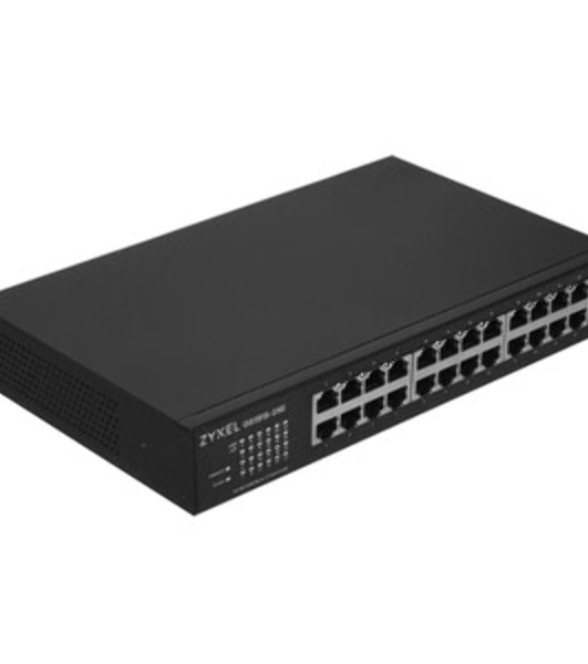Коммутатор гибридный Smart L2Zyxel NebulaFlex GS1915-24E, rack 19', 24xGE, бесшумный (без вентилятора), автономное/облачное управление