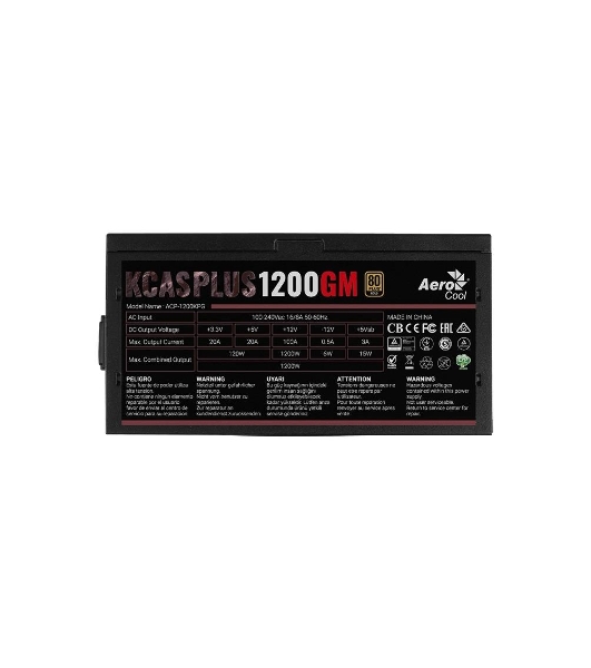 Блок питания Aerocool/Formula 1200W Retail KCAS PLUS 1200GM, 80 PLUS Gold, ATX v2.4, модульный, fan 14cm, 8x PCI-E [6+2-Pin], 10x SATA, 6x MOLEX