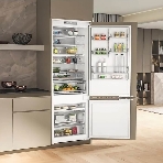 Холодильник встраиваемый Whirlpool WHSP70T241P 70 см, 193.5х54.3х69 см, 295/95 л, инверторный компрессор, автоматическая разморозка, зона свежести влажная, сенсорное управление, технология 6 SMYSL FreshControl, MultiFlow, FreezeControl, перенавешиваемые дверцы, скользящие направляющие, Италия, фото9