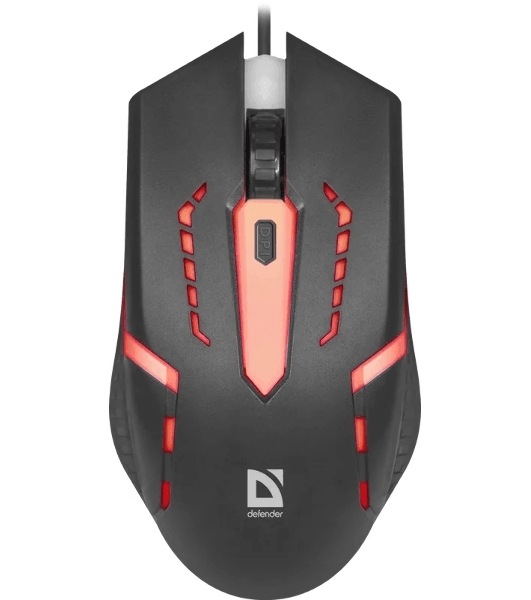 Мышь проводная Defender Hit MB-601 черный, 1200 dpi, USB, кнопки - 4