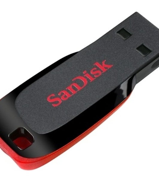 Флешка USB Sandisk CZ50 Cruzer Blade (SDCZ50-064G-B35), 64Gb, USB 2.0, R/W 15/4, черный/красный