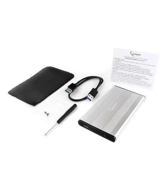 Внешний корпус 2.5' Gembird EE2-U3S-5-S, серебро, USB 3.0, SATA, металл