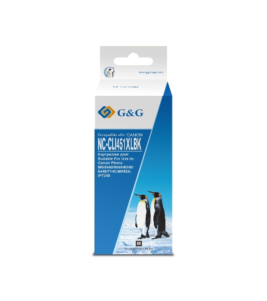 Картридж струйный G&G NC-CLI451XLBK (CLI-451XL Bk) черный (10.2 мл) для Canon MG6340/5440/IP7240