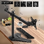 Настольная подставка ExeGate EDM2-3210-11D (для для двух мониторов 15'-32', VESA 75x75, 100x100, макс. нагрузка на один кронштейн 10 кг, наклон -90°/+90°, поворот -90°/+90°, регулировка по высоте, черный), фото9