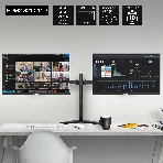 Настольная подставка ExeGate EDM2-3210-11D (для для двух мониторов 15'-32', VESA 75x75, 100x100, макс. нагрузка на один кронштейн 10 кг, наклон -90°/+90°, поворот -90°/+90°, регулировка по высоте, черный), фото8