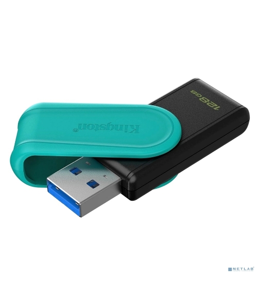 Флешка USB Kingston DataTraveler Exodia S (DTXS/128Gb), 128Gb, USB 3.2 Gen 1, R/W 150/60, бирюзовый/черный