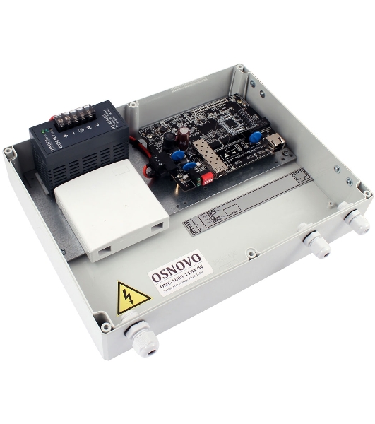 Уличный медиаконвертер OSNOVO GE с PoE, 1 х10/100/1000Base-T с PoE (до 30W), 1хSFP (1000Base-X)