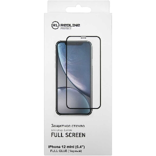 Защитное стекло для экрана Redline черный для Apple iPhone 12 mini антиблик. 1шт. (УТ000021878)