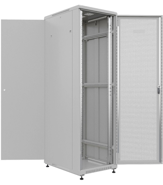 Шкаф серверный NTSS Премиум (NTSS-R22U6080PD) напольный 22U 600x800 мм пер. дв. перфор. металл 900 кг серый 710 мм 54 кг 1102 мм IP20 сталь