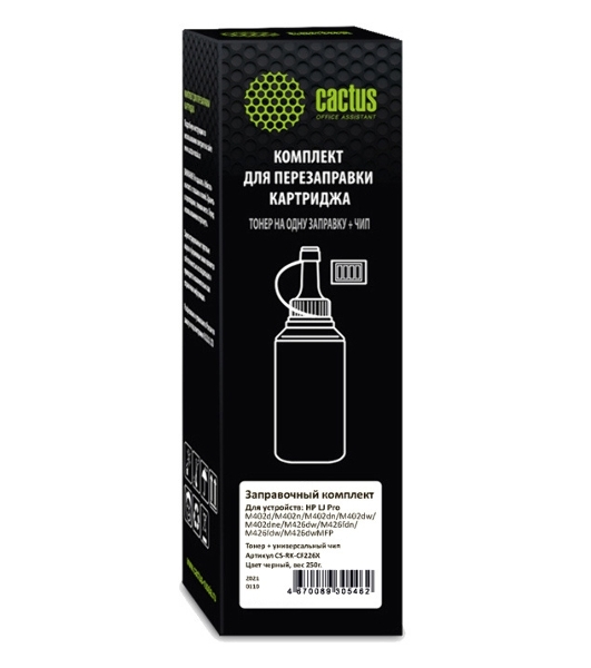 Тонер Cactus CS-RK-CF226X черный флакон 250гр. (в компл.:чип) для принтера HP LJ Pro M402/M426