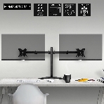 Настольная подставка ExeGate EDM2-3210-11D (для для двух мониторов 15'-32', VESA 75x75, 100x100, макс. нагрузка на один кронштейн 10 кг, наклон -90°/+90°, поворот -90°/+90°, регулировка по высоте, черный), фото7