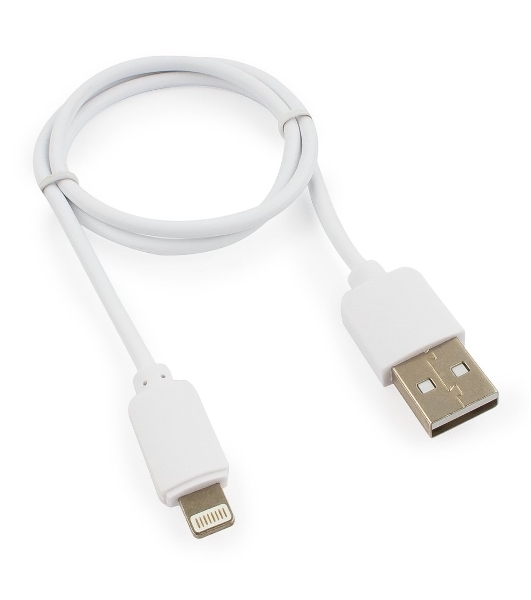 Кабель USB Гарнизон GCC-USB2-AP2-0.5M-W AM/Lightning, для iPhone5/6/7, IPod, IPad, 0.5м, белый, пакет