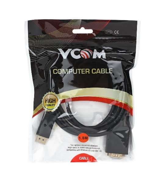 Кабель-переходник VCOM DisplayPort --> VGA_M/M 1,8 м CG607-1.8M