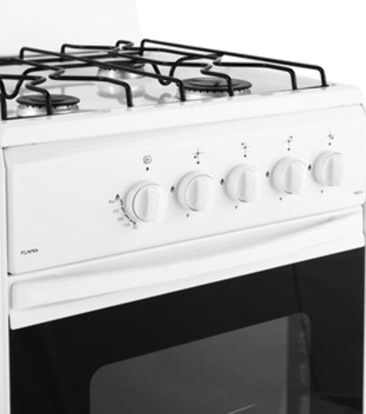 Газовая плита Flama RG 24011 W белый, конфорок 4 шт, духовка 50 л, 50 см x 85 см x 60 см