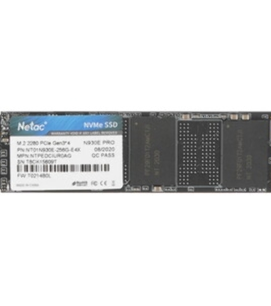 Накопитель SSD Netac N930E Pro, 256Gb, PCIe 3.1 x4, M.2 2280, NVMe, R/W 2040/1270