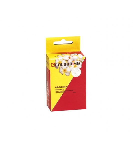 Картридж струйный Colouring CG-CLI-521Y желтый с чипом водный (9 мл) для Canon IP3600/IP4600/MP540/MP550/MP620/MP630/MP980