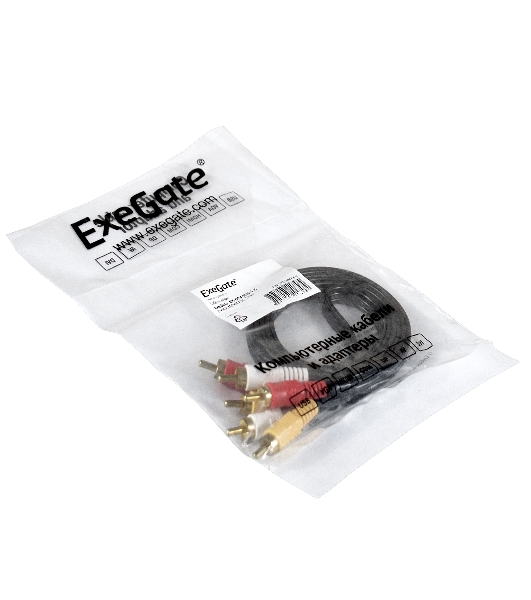 Кабель аудио Exegate EX284947RUS EX-CCV-539-1.5 (3xRCA M/3xRCA M, 1,5м)