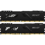 Оперативная память Kingston Fury Beast, DDR4, 16GB (2x8GB), 3200MHz, CL16, DIMM, с радиатором, черный, фото2