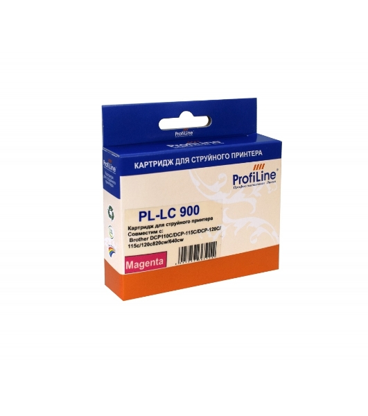 Картридж струйный ProfiLine PL-LC900M для принтеров Brother DCP110C/DCP-115C/DCP-120C/115c/120c820cw/640cw Magenta водн