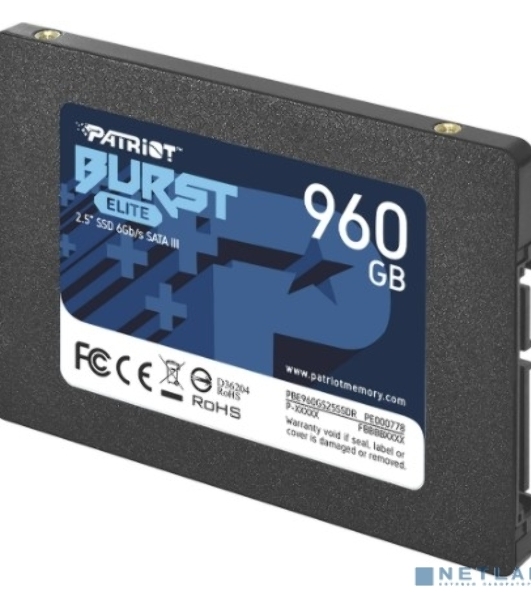 Накопитель SSD Patriot Burst Elite, 960Gb, SATA, 2.5', R/W 450/320