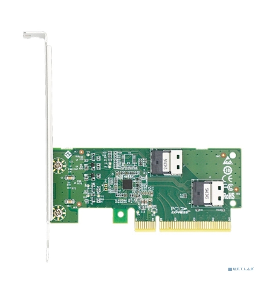 Адаптер для SSD PCIe x8 to Two SlimSAS SFF-8654 4i Adapter